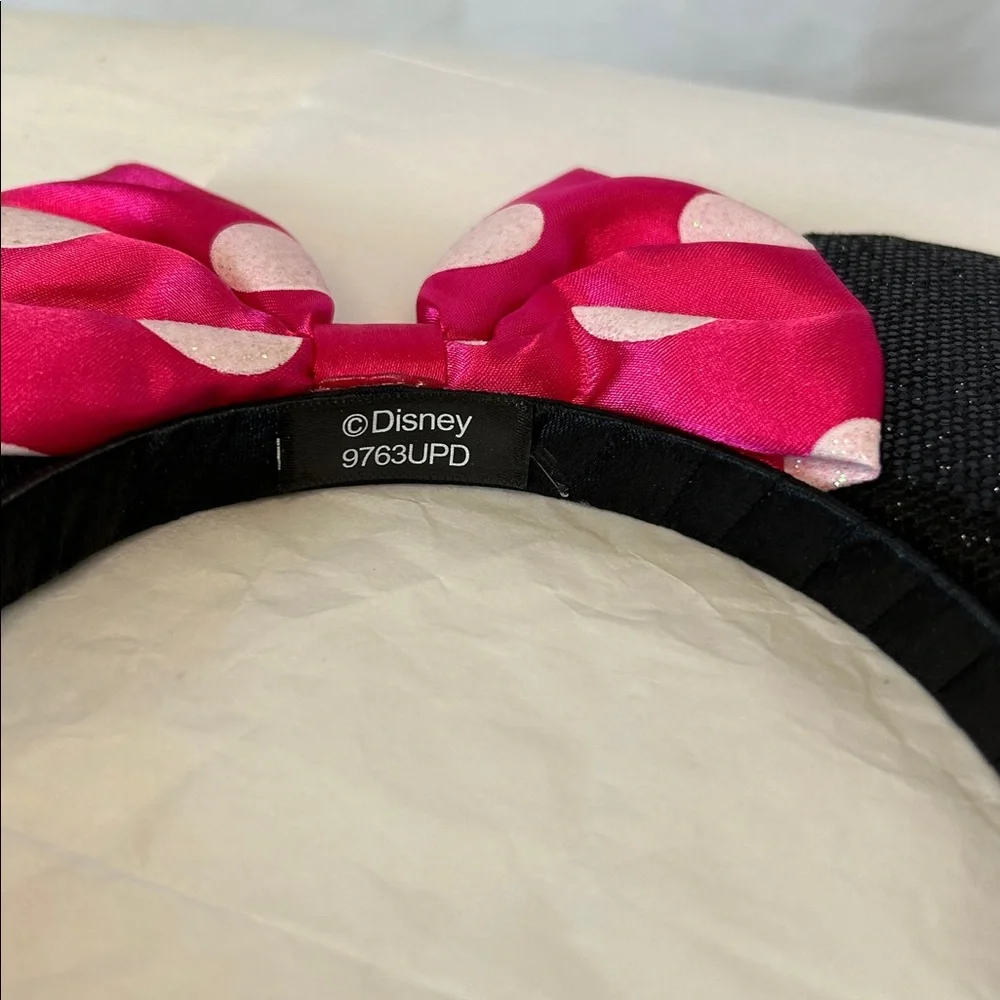 Disney Minnie Mouse Headbands (2) with Pink Polka Dot Bow. - Picture 4 of 7
